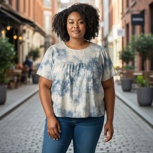 Old Navy Blue Tie-Dye Blouse